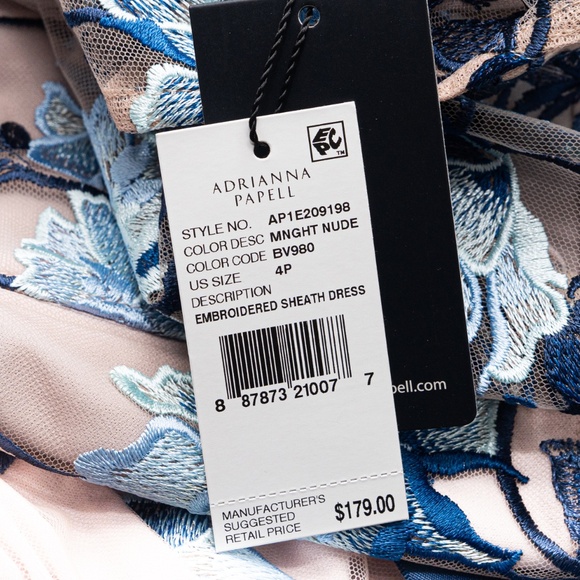 Adrianna Papell Embroidered Floral Sheath Dress - Picture 8 of 12